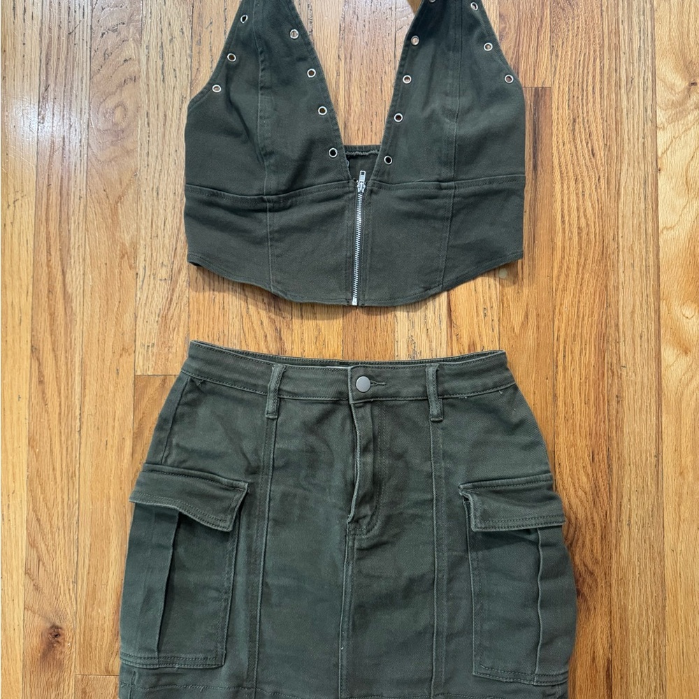 Windsor Olive Denim Set